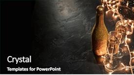  Presentation with champagne - Amazing presentation design having image of golden champagne bottle backdrop and a black colored foreground