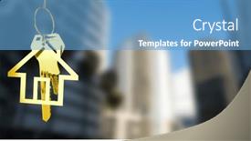  Presentation with moving business - Presentation design with image-of-golden-key background and a teal colored foreground