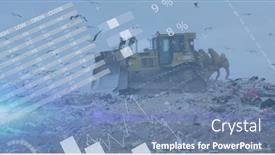  Presentation with pollution waste - Theme having image-of-graph-and-data background and a seafoam green colored foreground