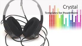  Presentation with graphic - Presentation design enhanced with sound waves audio studio digital - image of graphic equalizer background and a white colored foreground