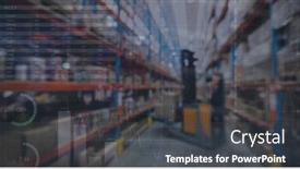  Presentation with warehouse - PPT theme having image-of-graphs-and-data background and a dark gray colored foreground