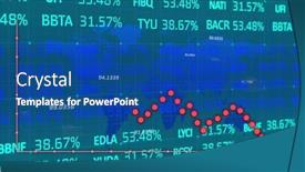  Presentation with technology economy - Presentation theme with image-of-graphs-and-financial background and a ocean colored foreground