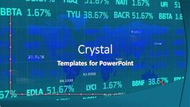  Presentation with technology economy - PPT theme featuring image-of-graphs-and-financial background and a ocean colored foreground