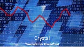  Presentation with technology economy - Slides consisting of image-of-graphs-binary-code background and a teal colored foreground