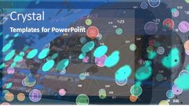  Presentation with social media network - Slide set enhanced with image-of-graphs-connections background and a  colored foreground