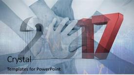  Presentation with numbers - Audience pleasing theme consisting of image of gray and red backdrop and a  colored foreground