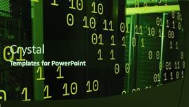  Presentation with green technology - Theme featuring image-of-green-binary-code background and a  colored foreground