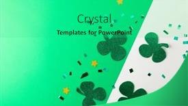  Presentation with clover - PPT layouts having image-of-green-clover background and a teal colored foreground