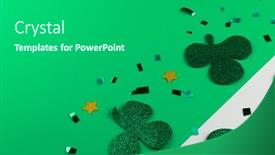  Presentation with clover - Presentation theme featuring image-of-green-clover background and a gray colored foreground