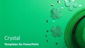  Presentation with clover - Slide set enhanced with image-of-green-hat-clover background and a ocean colored foreground