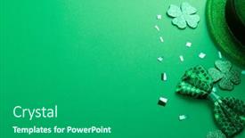  Presentation with clover - PPT layouts enhanced with image-of-green-hat-clover background and a ocean colored foreground