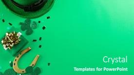  Presentation with clover - Slides featuring image-of-green-hat-clover background and a gray colored foreground