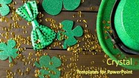  Presentation with irish - Slides with image-of-green-hat-green background and a tawny brown colored foreground