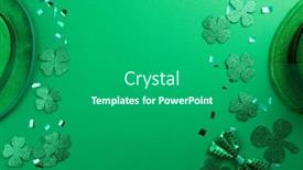  Presentation with clover - PPT theme with image-of-green-hats-clover background and a ocean colored foreground