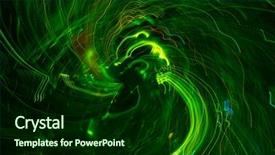  Presentation with led lights - Amazing PPT layouts having image of green moving lights backdrop and a forest green colored foreground