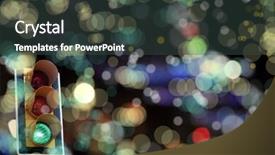  Presentation with green traffic light - PPT layouts having image of green traffic light background and a dark gray colored foreground