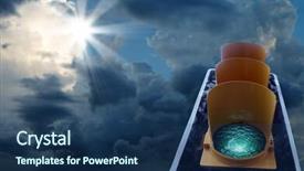  Presentation with green traffic light - Audience pleasing slide deck consisting of image of green traffic light backdrop and a ocean colored foreground