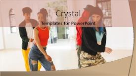  Presentation with movement - Presentation design with image-of-group-of-group background and a coral colored foreground