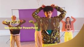  Presentation with hip hop - Presentation design consisting of image-of-group-of-group background and a tawny brown colored foreground