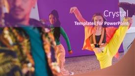  Presentation with movement - PPT layouts having image-of-group-of-group background and a violet colored foreground