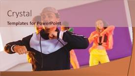  Presentation with hip hop - Presentation theme enhanced with image-of-group-of-group background and a coral colored foreground