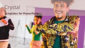  Presentation with hip hop - Slide set with image-of-group-of-group background and a soft green colored foreground