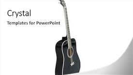  Presentation with guitar - Presentation theme having image of guitar background and a  colored foreground