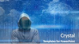  Presentation with digital image - Cool new presentation theme with image of hacker over binary backdrop and a teal colored foreground