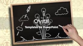  Presentation with light bulb - Colorful slide set enhanced with image of hand drawing light backdrop and a dark gray colored foreground