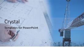  Presentation with tv show studio camera - Presentation design having image of hand holding pen background and a  colored foreground