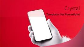  Presentation with christmas red - Slide deck enhanced with image-of-hand-of-santa background and a red colored foreground