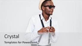  Presentation with uromastyx a genus of african - Slide deck featuring image of handsome african man background and a light gray colored foreground