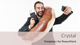  Presentation with swim - PPT theme with image-of-handsome-businessman background and a lemonade colored foreground