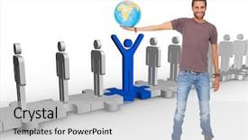  Presentation with power of attitude image - Presentation theme consisting of image of handsome man holding background and a light gray colored foreground