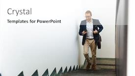  Presentation with upstairs - Slides featuring image-of-handsome-optimistic-young background and a white colored foreground