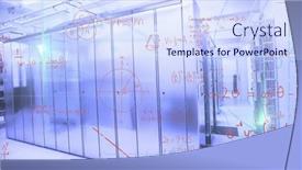  Presentation with servers - Slide deck with image-of-handwritten-mathematical-equations background and a sky blue colored foreground
