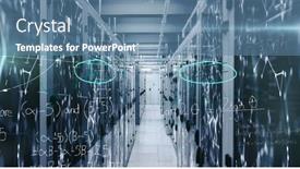  Presentation with computer network - PPT layouts featuring image-of-handwritten-mathematical-equations background and a teal colored foreground