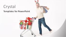  Presentation with antlers - Presentation theme consisting of image-of-happy-adult-man background and a pink colored foreground