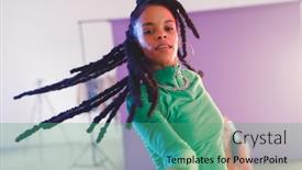  Presentation with movement - PPT layouts having image-of-happy-afican-american background and a ocean colored foreground