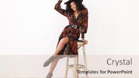  Presentation with cowgirl - Presentation theme having image-of-happy-african-american background and a lemonade colored foreground