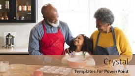  Presentation with grandparents - Slide deck consisting of image-of-happy-african-american background and a coral colored foreground