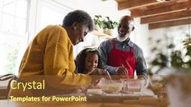  Presentation with grandparents - PPT theme enhanced with image-of-happy-african-american background and a tawny brown colored foreground