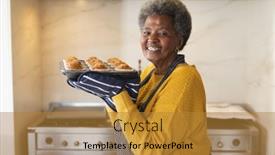  Presentation with happy image - Presentation with image-of-happy-african-american background and a gold colored foreground