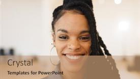  Presentation with movement - Theme featuring image-of-happy-african-american background and a coral colored foreground