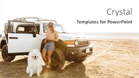  Presentation with happy image - Presentation theme having image-of-happy-amazing-young background and a white colored foreground