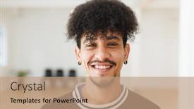  Presentation with movement - Theme having image-of-happy-biracial-male background and a coral colored foreground