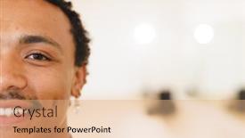  Presentation with hip hop - Presentation consisting of image-of-happy-biracial-male background and a coral colored foreground