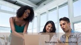  Presentation with happy-image - Slides featuring image-of-happy-boss-day background and a coral colored foreground