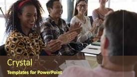  Presentation with happy image - Presentation theme featuring image-of-happy-boss-day background and a tawny brown colored foreground