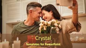  Presentation with candlelight dinner - Slides enhanced with image-of-happy-caucasian-couple background and a tawny brown colored foreground